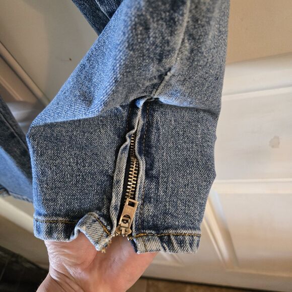 Vintage Polo Jeans Co. Ralph Lauren Size 6 Capri Ankle Zip Jean Denim Y2K Flag - Picture 7 of 10